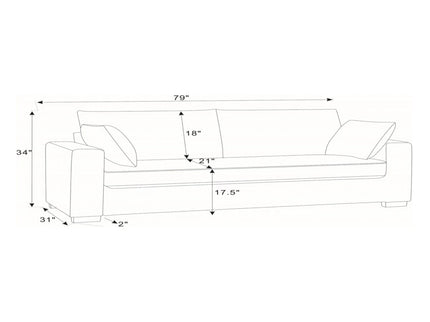Upholstered Sofa With Toss Pillows - Dark Gray