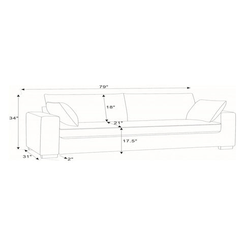 Upholstered Sofa With Toss Pillows - Dark Gray
