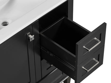 Bathroom Vanity, Modern Bathroom Cabinet With Sink Combo Set, Bathroom Storage Cabinet With A Soft Closing Door And 3 Drawers, Solid Wood Frame