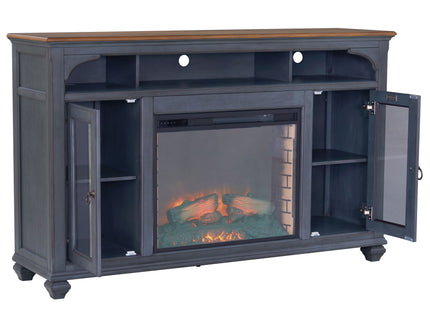 Fireplace TV Stand For TVs Up To 80" - Blue