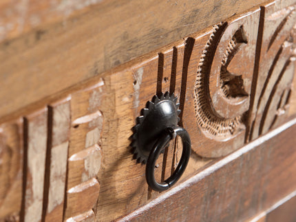 Carved Side Table - Natural