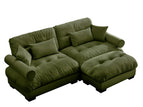 Dark Green / 2 Pc. 2 Seater Sectional, Ottoman