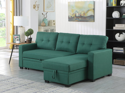 Upholstered Pull Out Sectional Sofa With Chaise
