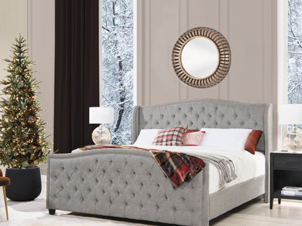 Marcella - Upholstered Shelter Headboard Bed Set