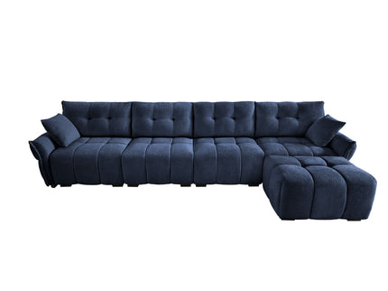 Sofa Set With Ottoman And Pillows, Textured, High Resilience Cushions
