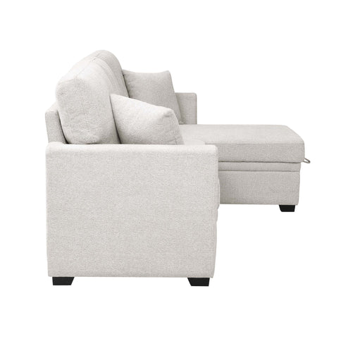 Upholstered Sectional With Pull Out Bed And Chaise Storage