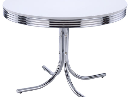 Retro Round Dining Table - White