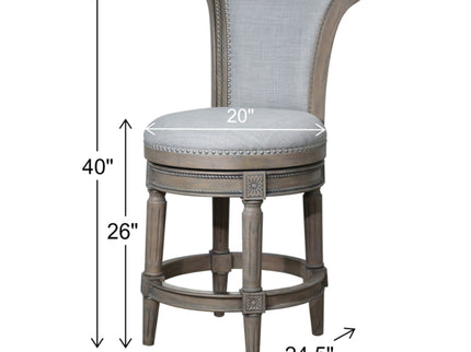 Swivel Barstool With High-Back