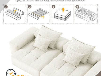 Modern Oversized Diy Combination Modular Sectional Sofa With Pillows