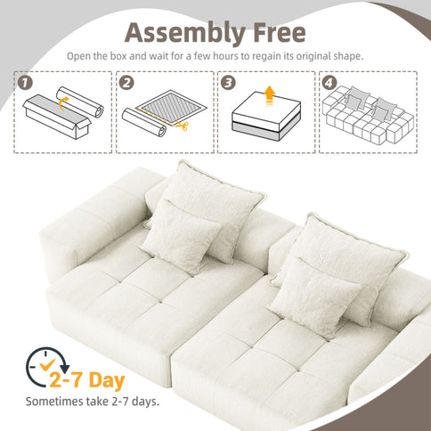 Modern Oversized Diy Combination Modular Sectional Sofa With Pillows