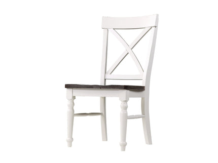Dining Chairs (Set of 2) - Brown / White