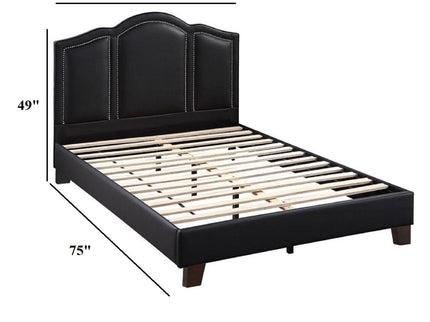 Full Size Bed With Unique Headboard - Black