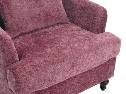 Modern Mid Century Wood Frame Armchair With Tufted Design