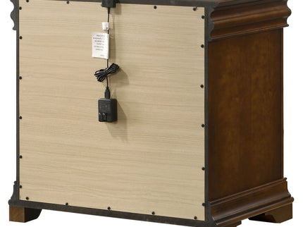 Leonide - 2 Drawer Nightstand With USB Charging And Hidden Storage - Cherry