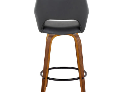 Mustang - Contemporary Fixed Height Counter Stool With Swivel With Round Footrest (Set of 2)