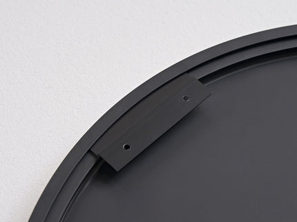 Wall Circular Framed Vanity Mirror For Bathroom, Living Room Decor - Black