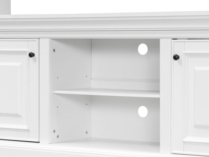 TV Stand With Hutch, Large Entertainment Center With Adjustable Shelves
