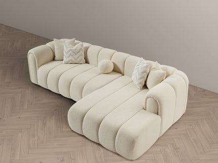 Beatrice - Modern Tufted Right Sectional Sofa - Ivory