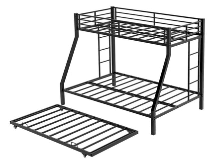 Bunk Bed For Kids, Convertible Frame With Ladders & Guardrail