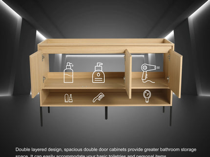 Freestanding Bathroom Vanity & Soft Close Cabinet Doors