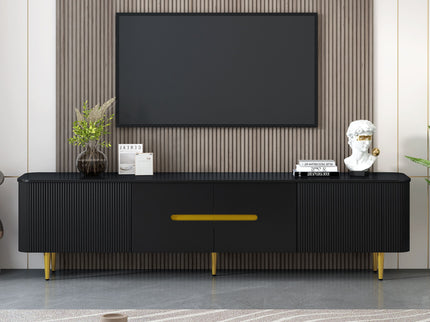 Minimalist TV Stand For TVs Up To 85", Modern Entertainment Center Media Console With 4 Spacious Cabinets For Living Room