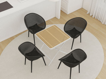 2 Piece Durable Single Chair With Hollow Out Design