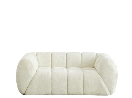 Quilted Cloud Sofa With Rounded Armrests And Piano Key Backrest Design