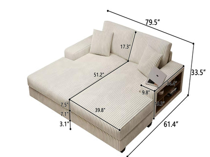 Convertible Sectional Sofa, Sleeper Oversized Living Room Lounge
