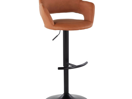 Margarite - Contemporary Adjustable Barstool With Swivel With Rounded T Footrest (Set of 2)
