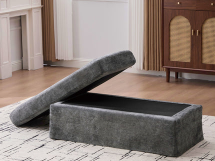 Wide Modern Upholstered Ottoman Foot Stool