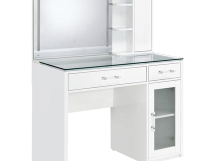 Kerr - 2 Drawer Makeup Vanity Table With Mirror And Stool