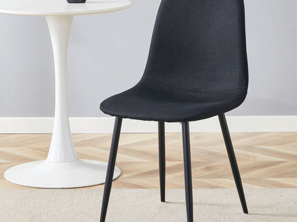 Modern Medieval Style Cushioned Side Chairs Set With Metal Legs For Kitchens