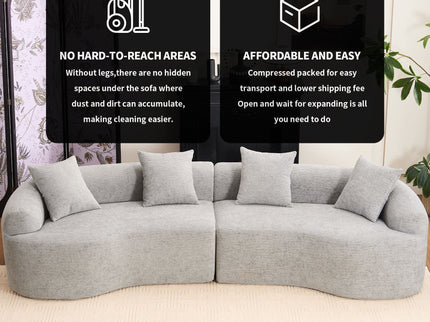 4 Seater Sofa With Fabric, 30D, 60 Hardness Full Sponge, 4 Pillow For Living Room, Home Furniture Sleeper Sectional Sofa For Apartment