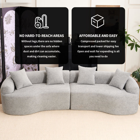 4 Seater Sofa With Fabric, 30D, 60 Hardness Full Sponge, 4 Pillow For Living Room, Home Furniture Sleeper Sectional Sofa For Apartment