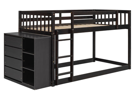 Bunk Bed With 4 Drawers And 3 Shelves
