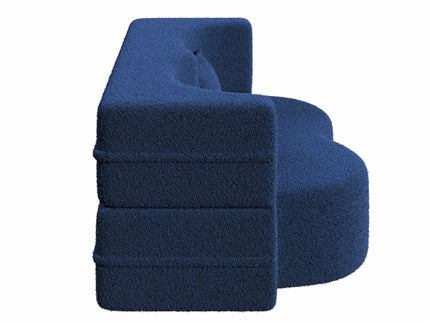 Modern Floor Sofa, With 2 Pillows, Convertible Teddy Fabric Foam Filled Bed