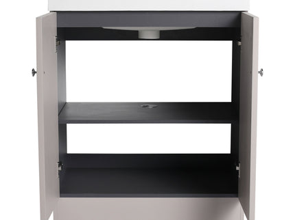 Contemporary Freestanding Bathroom Vanity With Resin Sink & Soft-Close Cabinet Doors