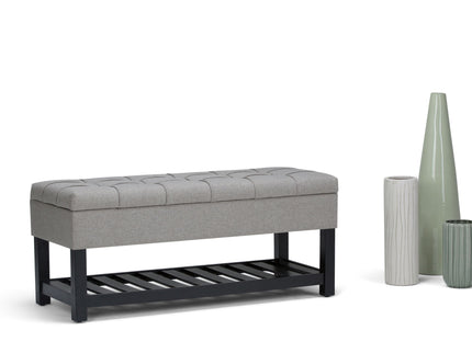 Saxon - Upholstered Transitional Storage Ottoman Bench