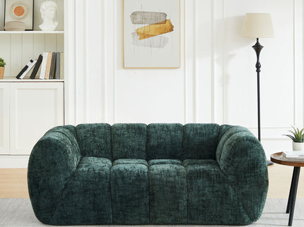 Quilted Cloud Sofa With Rounded Armrests And Piano Key Backrest Design