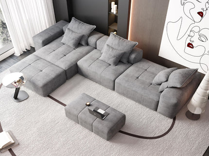Modern Oversized, Modular Sectional Sofa With Pillows