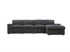 Dark Gray / 2 Pc. Straight Sectional, Ottoman