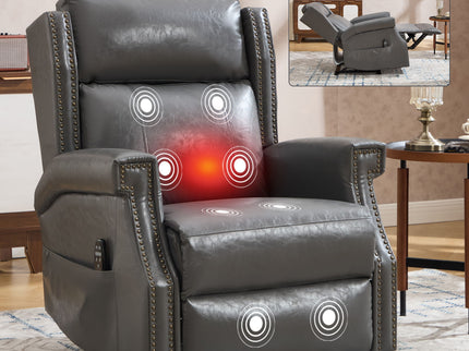Manual Recliner Chair  With Heavy Duty Motion Mechanism, 8 Vibrating Nodes And 3 Massage Modes For Living Room