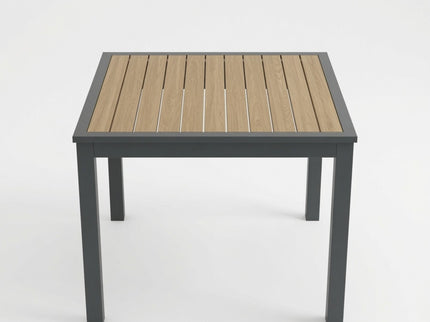 Outdoor Square Patio Slatted Dining Table - Gray