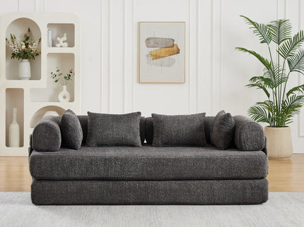 Convertible Sleeper Sofa Bed With Cylindrical Pillow