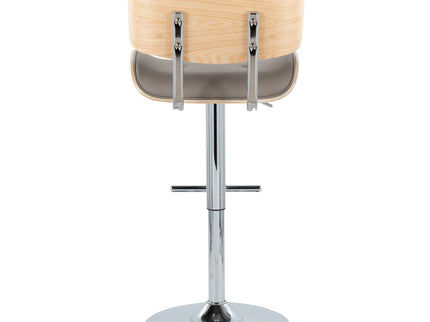 Lombardi - Contemporary Adjustable Barstool With Swivel With Straight T Footrest (Set of 2)