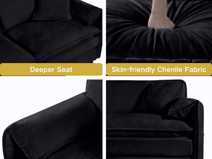 Modern Upholstered Loveseat And Armchair Set With Pillows