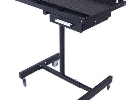 Adjustable Tear Down Work Table With Drawer For Garages, Repair Shops, And Diy, Portable, (4) 2.5" Swivel Casters, 220 Pound Capacity, Rubber Corners, Heavy Duty Steel