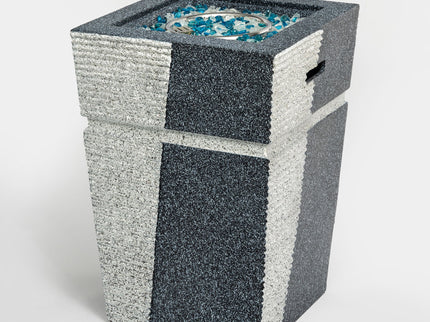 Propane, Gas 50000 Btu Square Fire Pit Table For Outside - Light Gray Blue