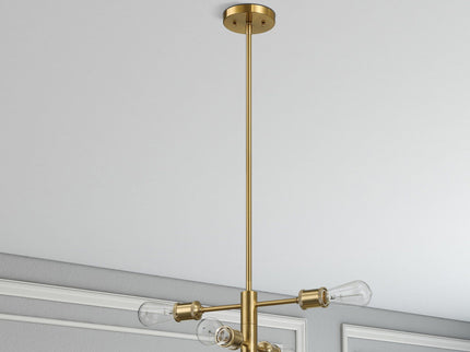 Trellis - 4 Lights Modern Gold Chandelier Vintage Pendant Fixture For Living Room - Clear / Gold