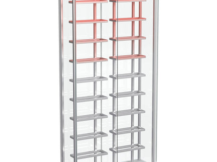 Wine Storage LED Curio Cabinet - Chrome